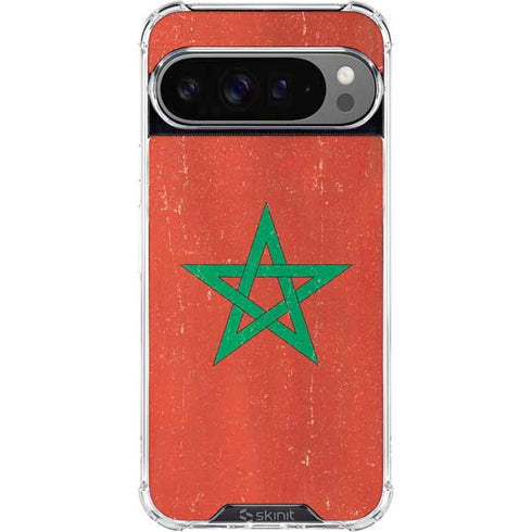 Morocco Flag Distressed Google Pixel 10 Pro XL Clear Case